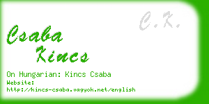 csaba kincs business card